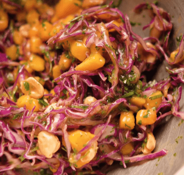 Salada de Repolho Roxo com Manga